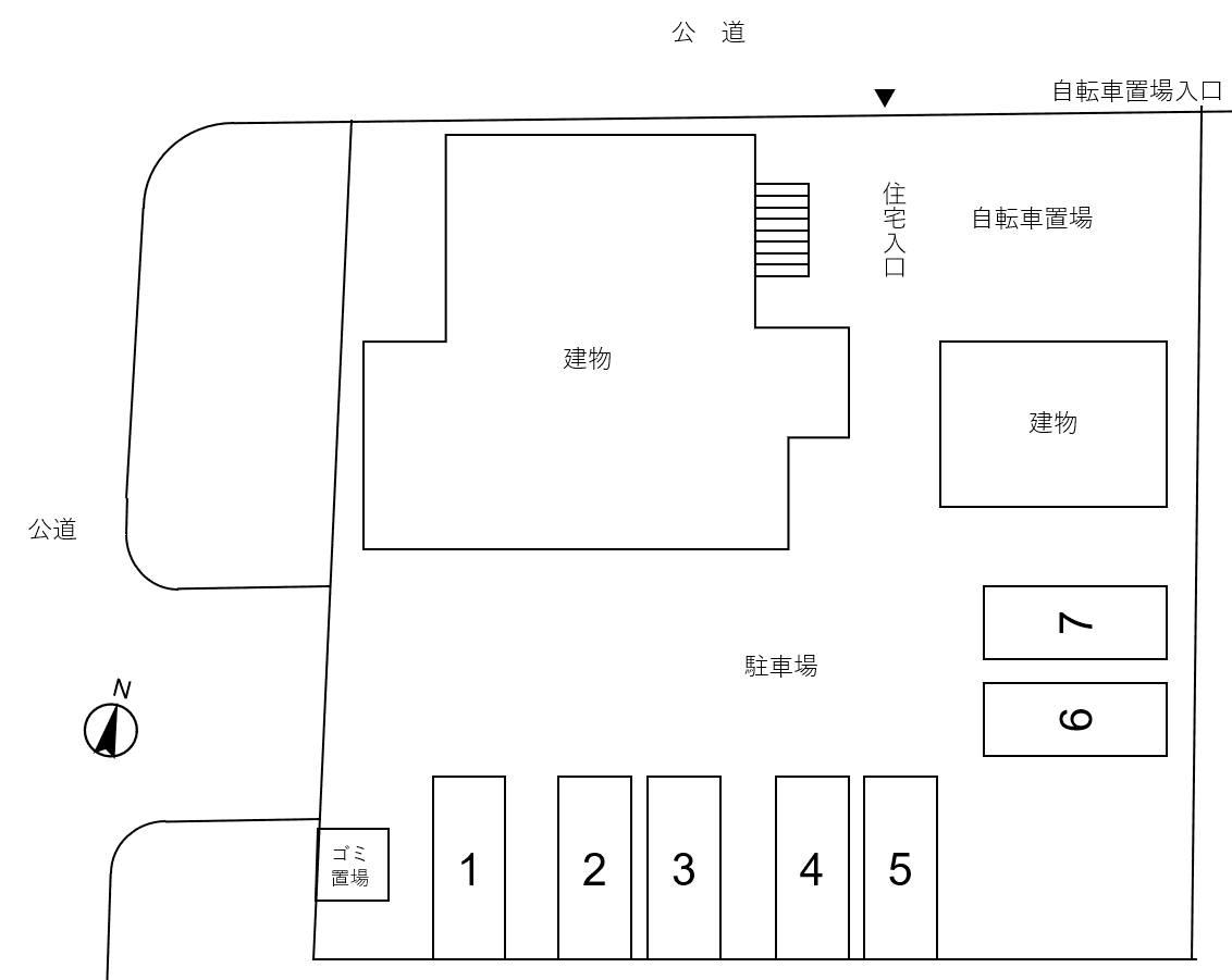 パナハイツひらつかの駐車配置図