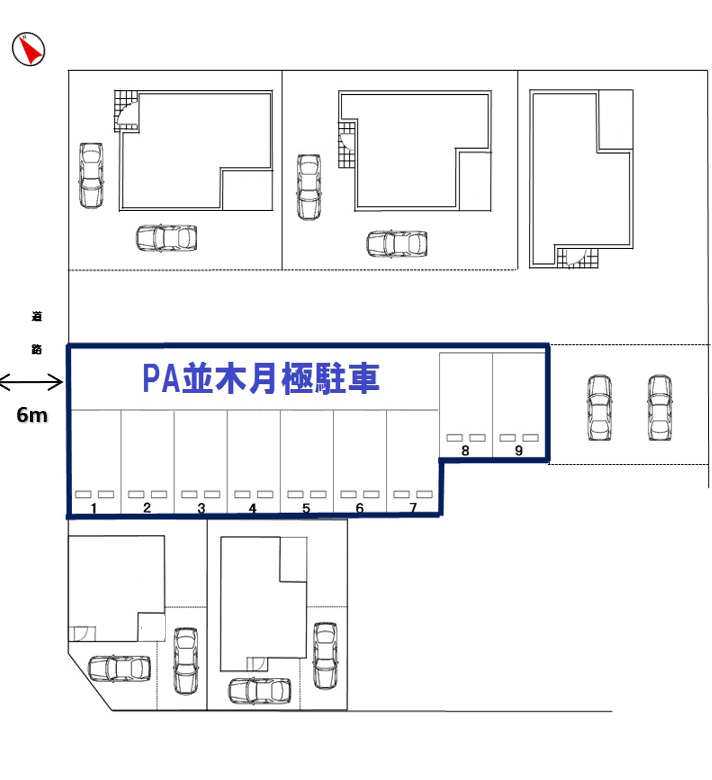 PA並木月極駐車場の駐車配置図