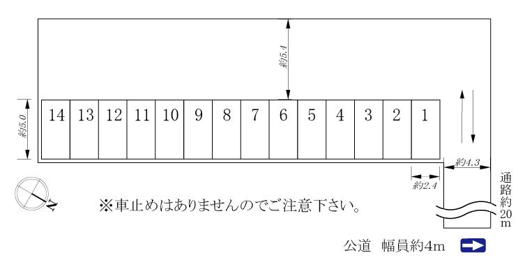 堀越パーキングの駐車配置図