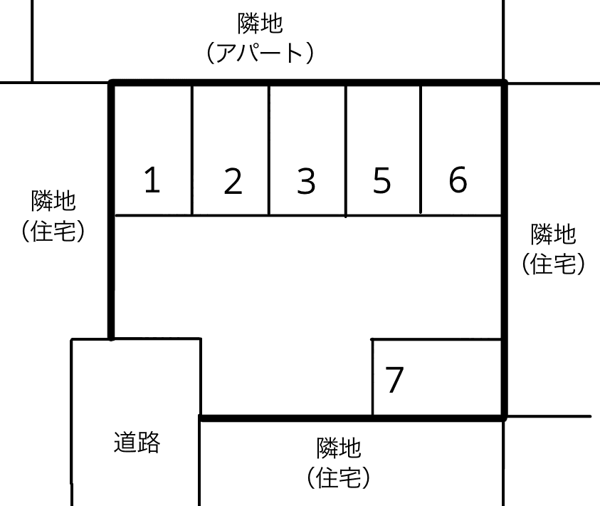 関東石油春日町駐車場の駐車配置図