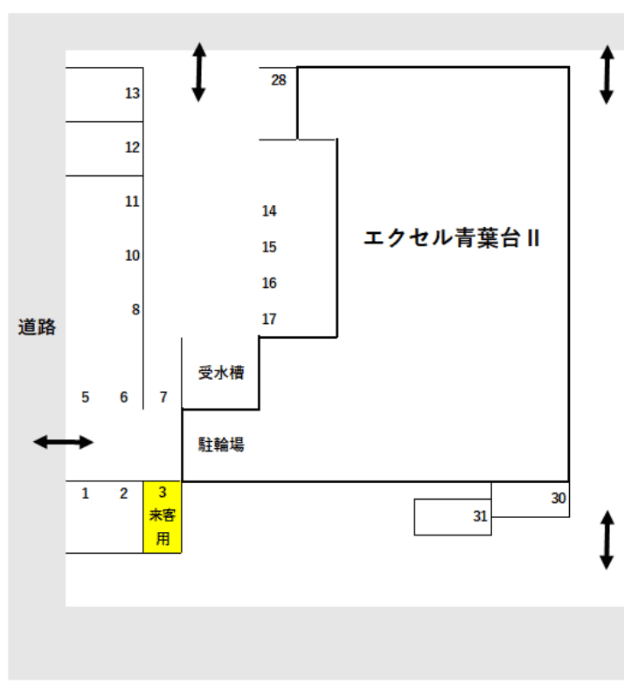 エクセル青葉台Ⅱの駐車配置図