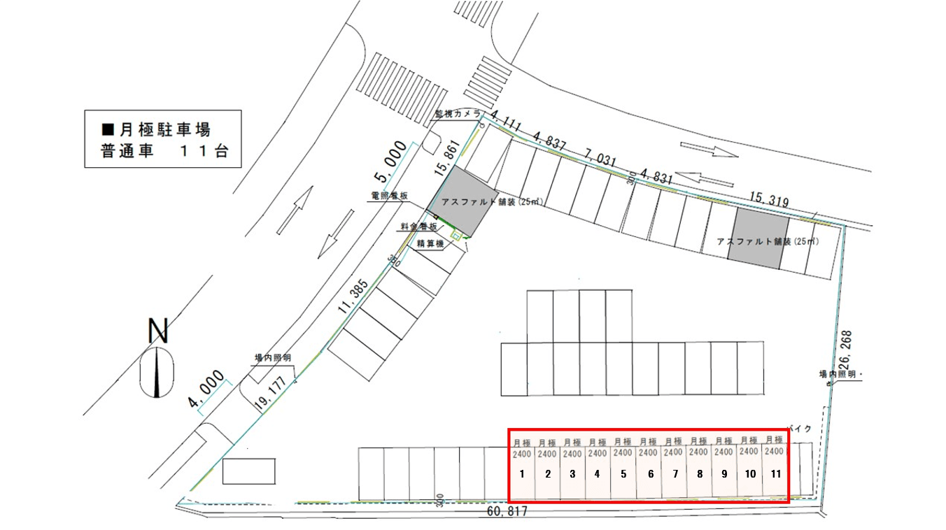 豊中市熊野町4丁目第2【短期2026.01終了予定】の駐車配置図