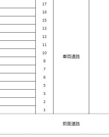 桃ノ本ガレージの駐車配置図