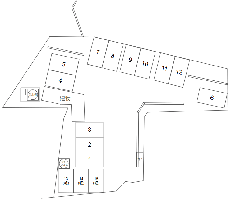 フラットＪ・城間の駐車配置図
