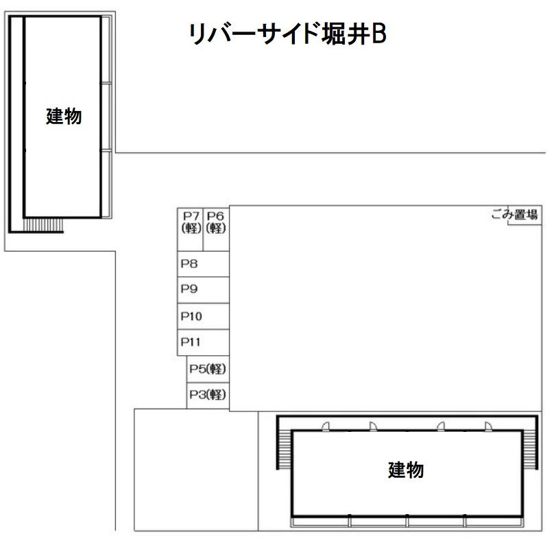 リバーサイド堀井Bの駐車配置図
