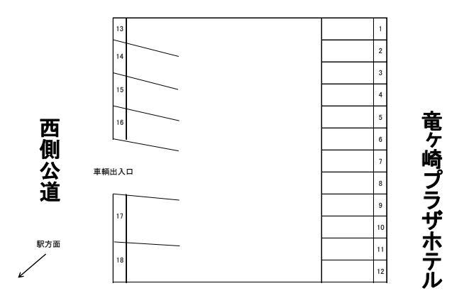 松尾駅前駐車場の駐車配置図