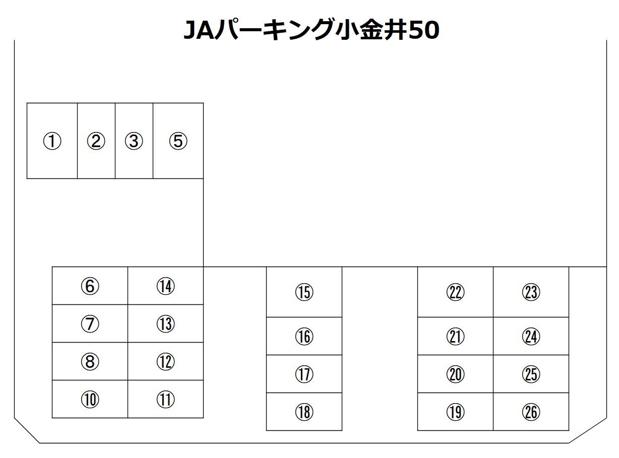 JAパーキング小金井50の駐車配置図