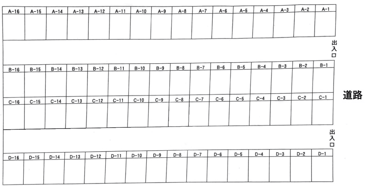西矢島町 370-56駐車場の駐車配置図