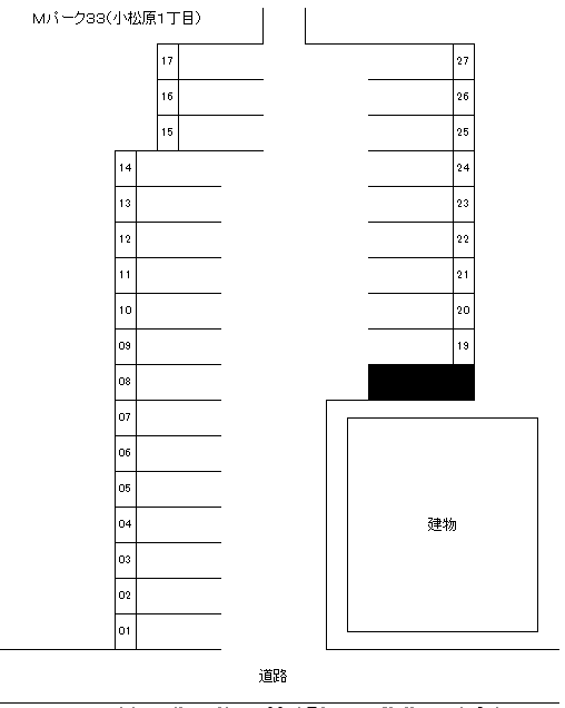 Ｍパーク３３（小松原１丁目）の駐車配置図