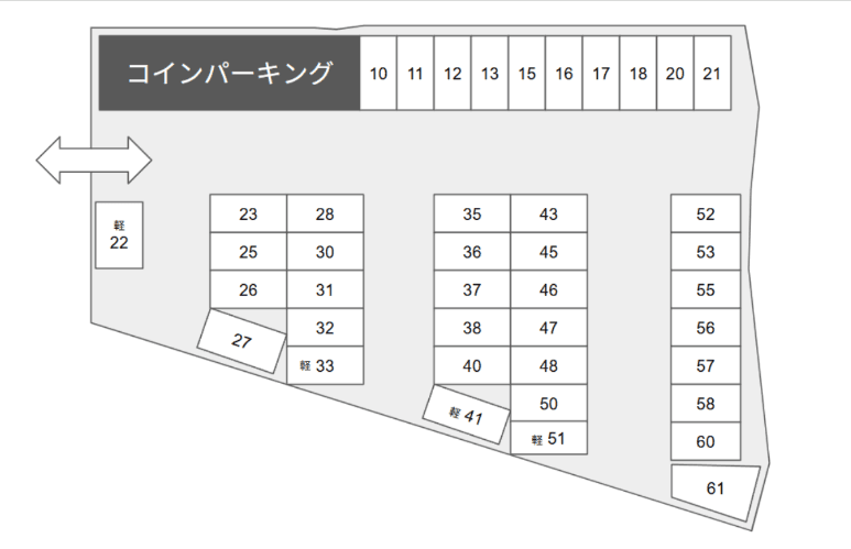 ｸﾞﾘｰﾝｶｰﾊﾟｰｸ陶邑の駐車配置図