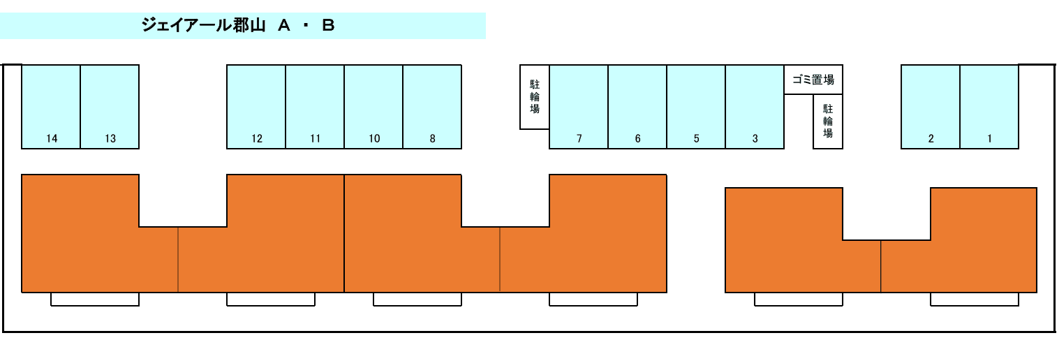 ジェイアール郡山ＡＢの駐車配置図