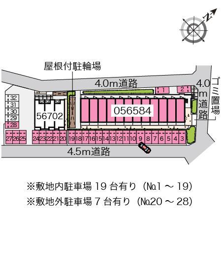 ミランダフェリーチェ(56584)　敷地外駐車場の駐車配置図