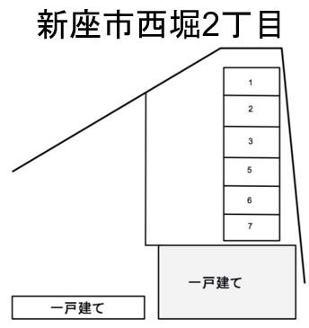 新座市西堀2丁目駐車場の駐車配置図