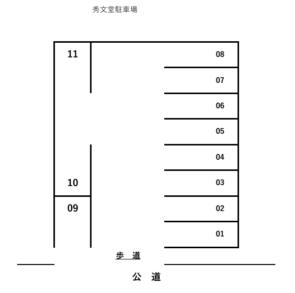 秀文堂駐車場の駐車配置図