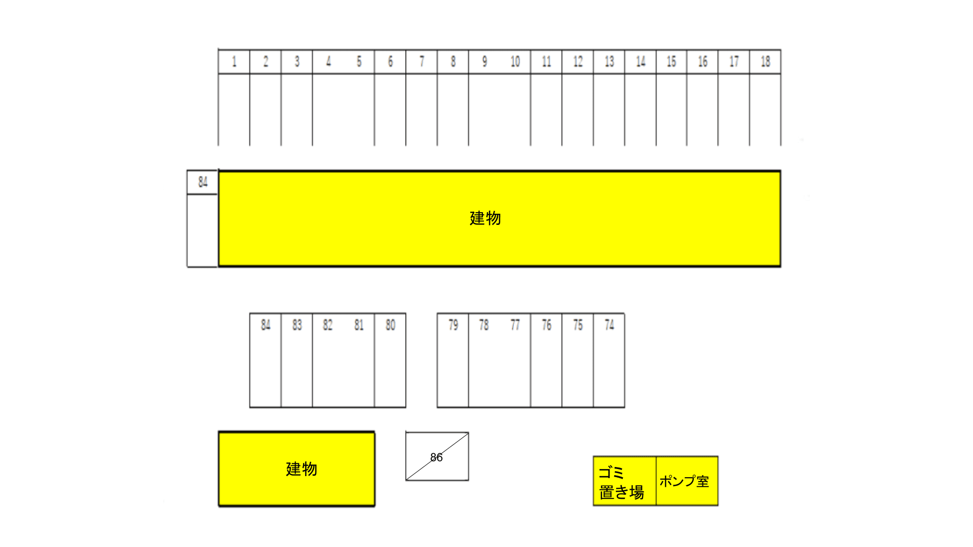 メモリープラザ二丈Ⅰの駐車配置図