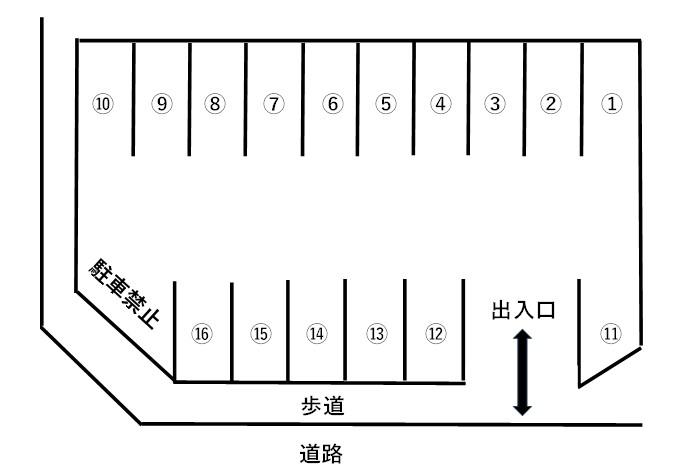 富士駐車場の駐車配置図