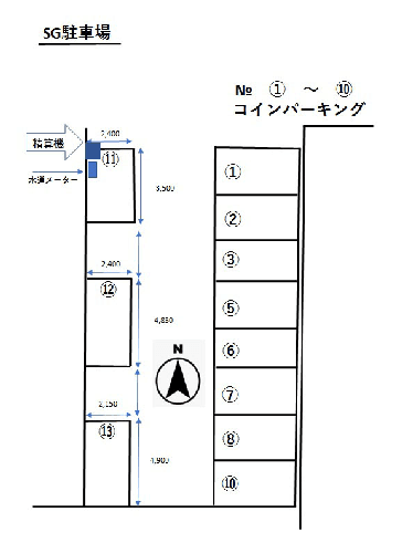 ＳＧ駐車場の駐車配置図