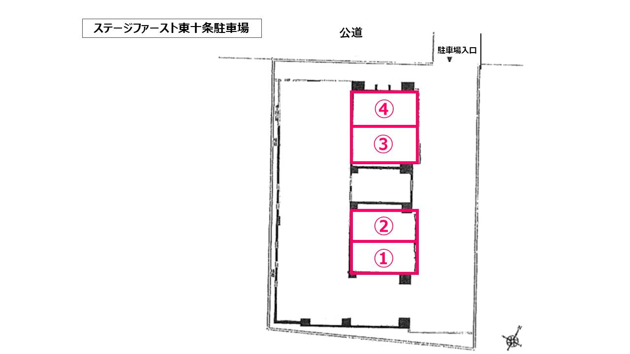 ステージファースト東十条駐車場の駐車配置図