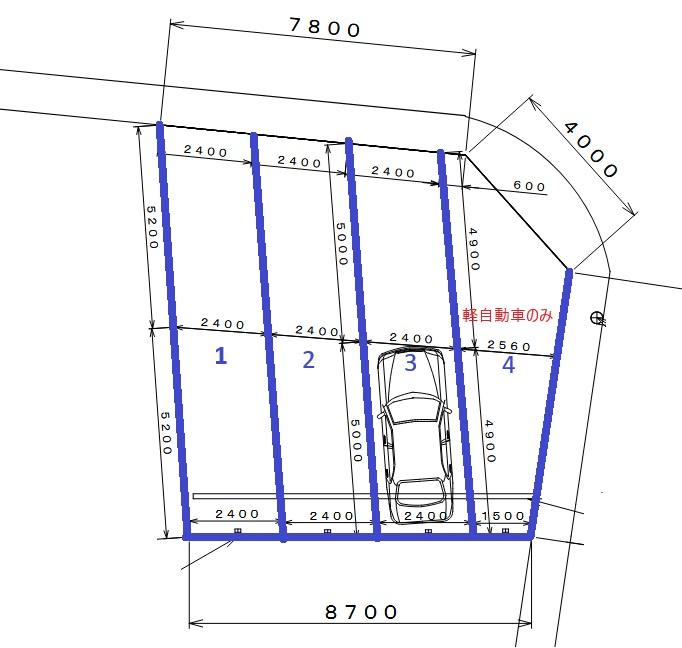 ヤナイ駐車場の駐車配置図