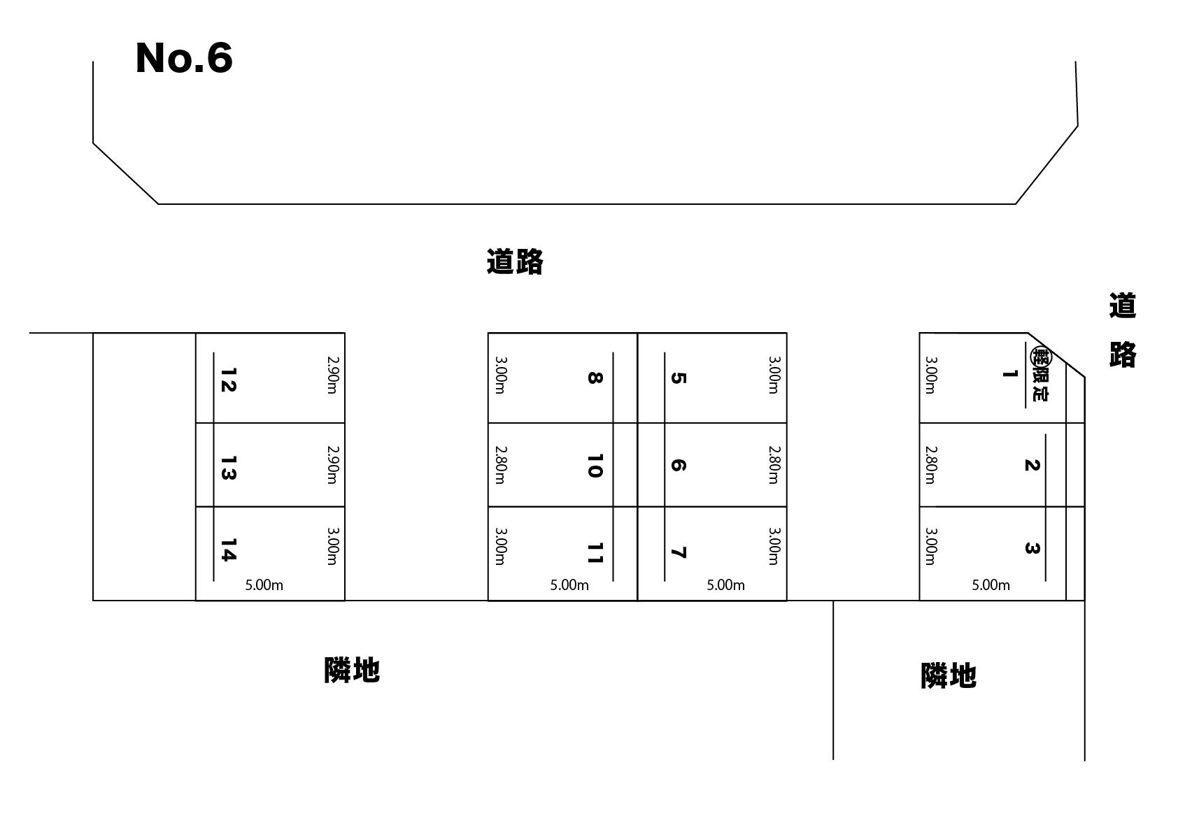 渡辺駐車場（No.6）の駐車配置図
