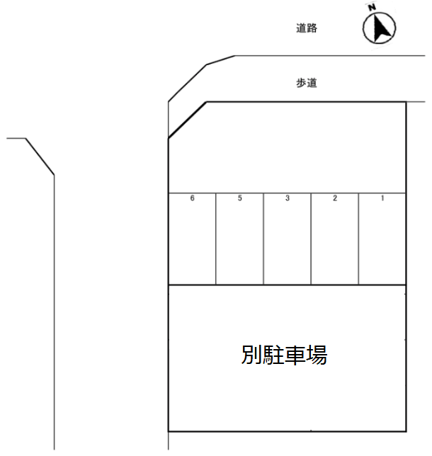 河原鳴和第1駐車場の駐車配置図