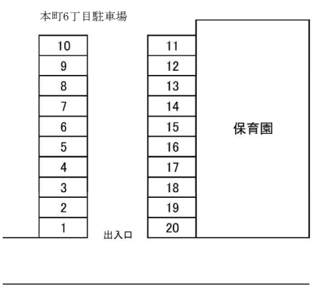 本町６丁目駐車場の駐車配置図