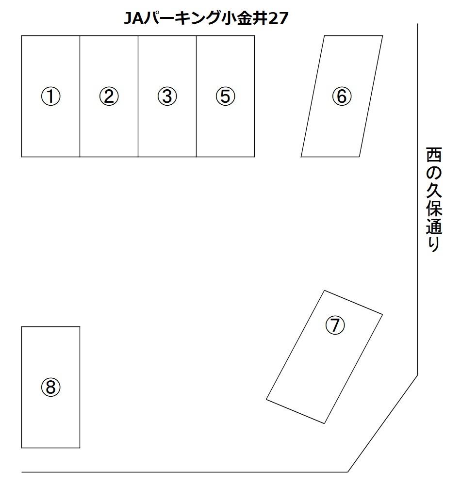 JAパーキング小金井27の駐車配置図