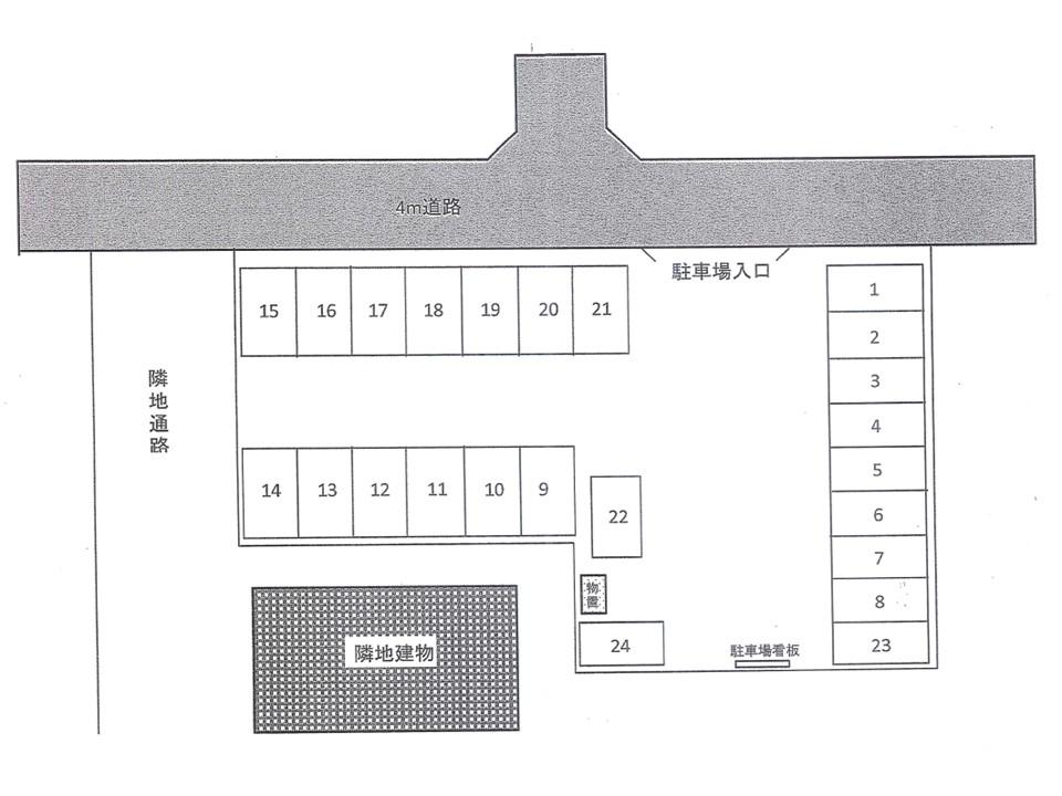 細田本町駐車場の駐車配置図
