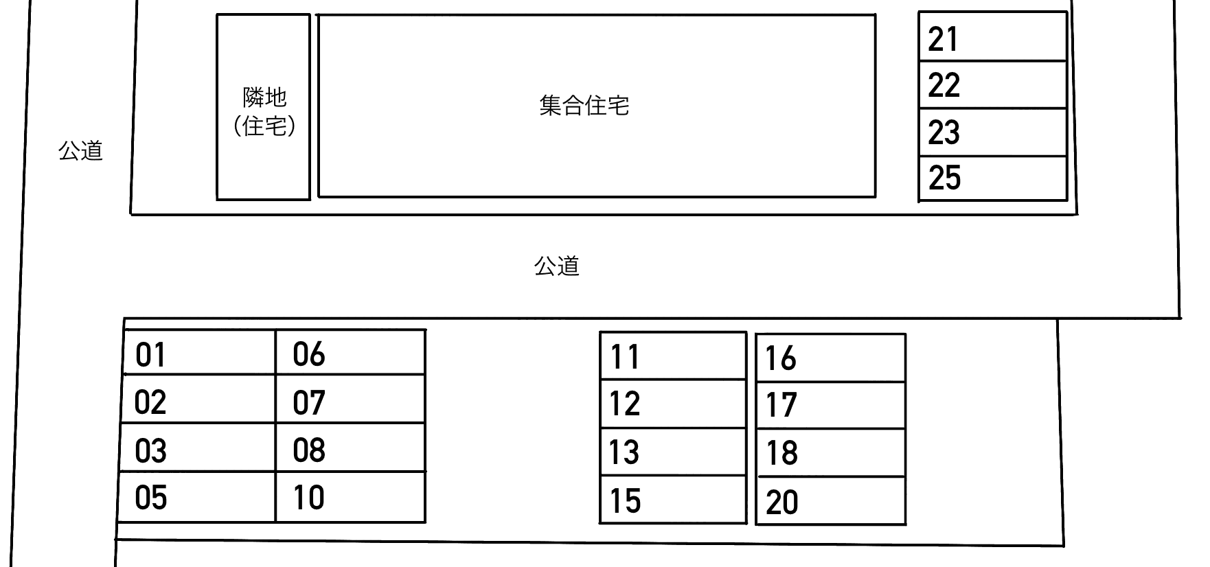 アルメリアパーキングの駐車配置図