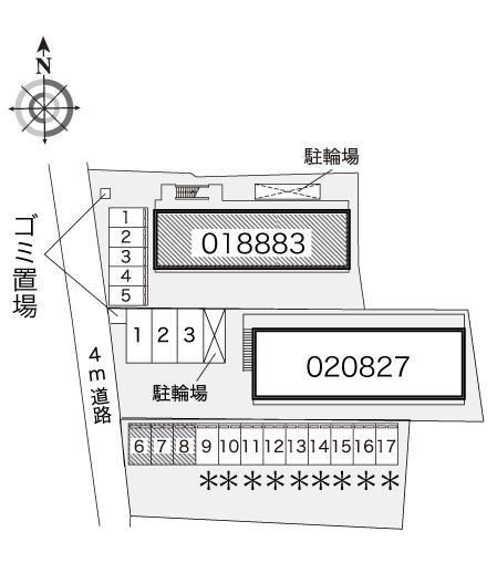 山田池リバーサイド(18883)　敷地外駐車場の駐車配置図