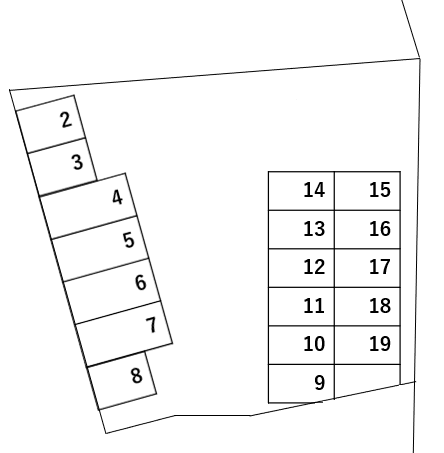 日の出パーキングの駐車配置図