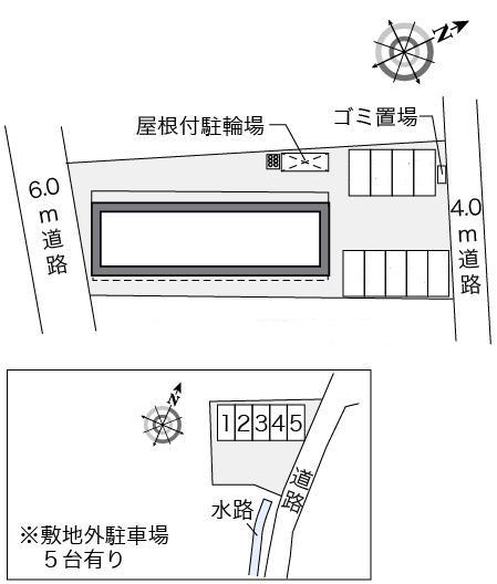 ノーブルイン下徳丸(35405)　敷地外駐車場の駐車配置図