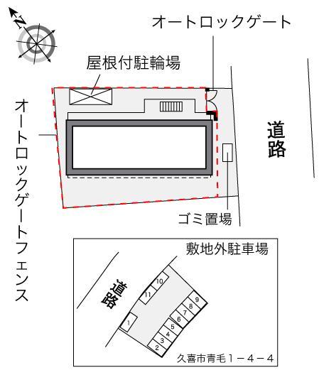 レオパレスロイヤルリーフ(35132) 敷地外駐車場の駐車配置図