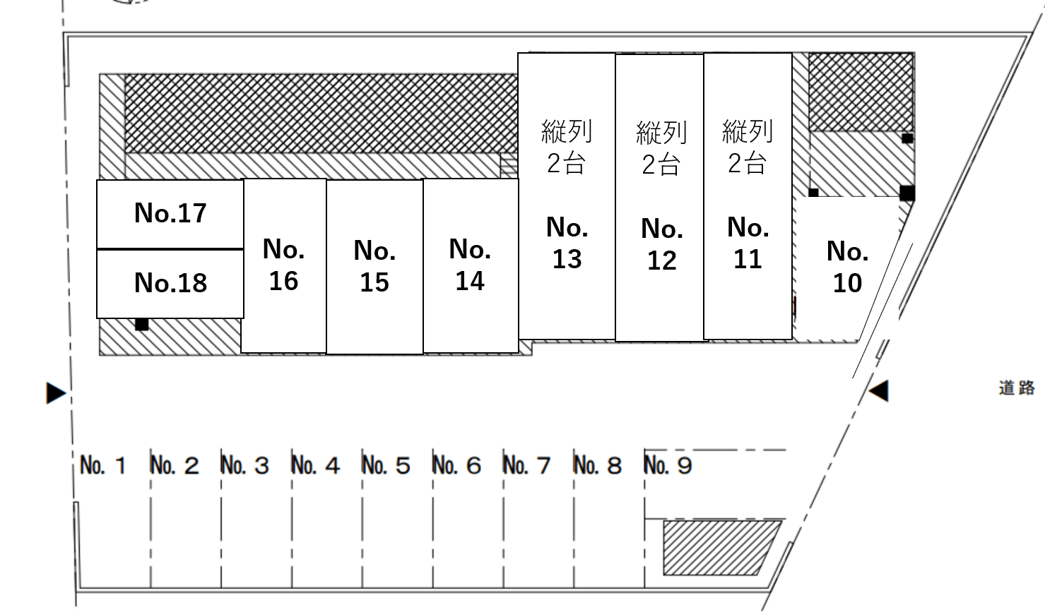 第7南林寺町月極駐車場の駐車配置図