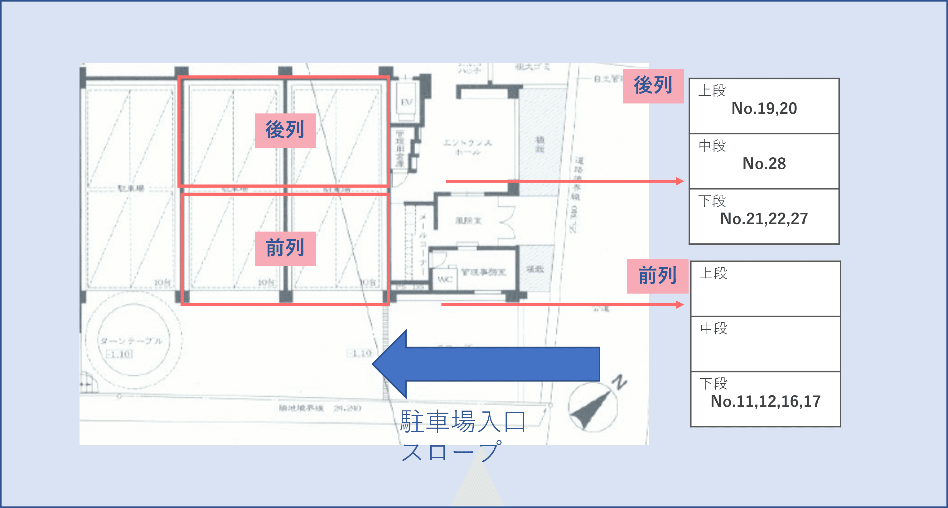 四谷上町１１番駐車場の駐車配置図