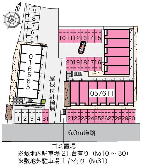 クレイノユーカリ　高見町(57611)の駐車配置図