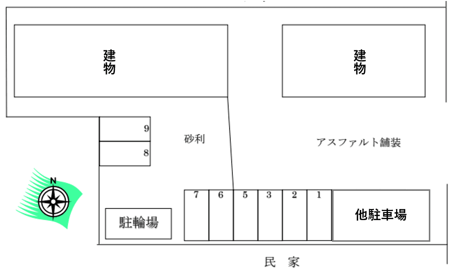 第2有宏荘敷地内駐車場の駐車配置図