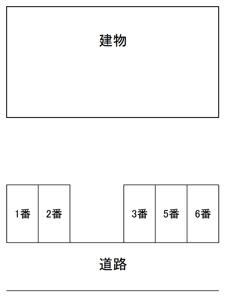 ソレムⅢノクチ敷地内駐車場の駐車配置図