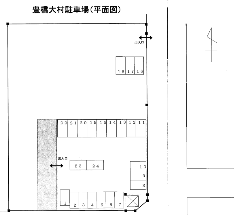 豊橋大村駐車場の駐車配置図