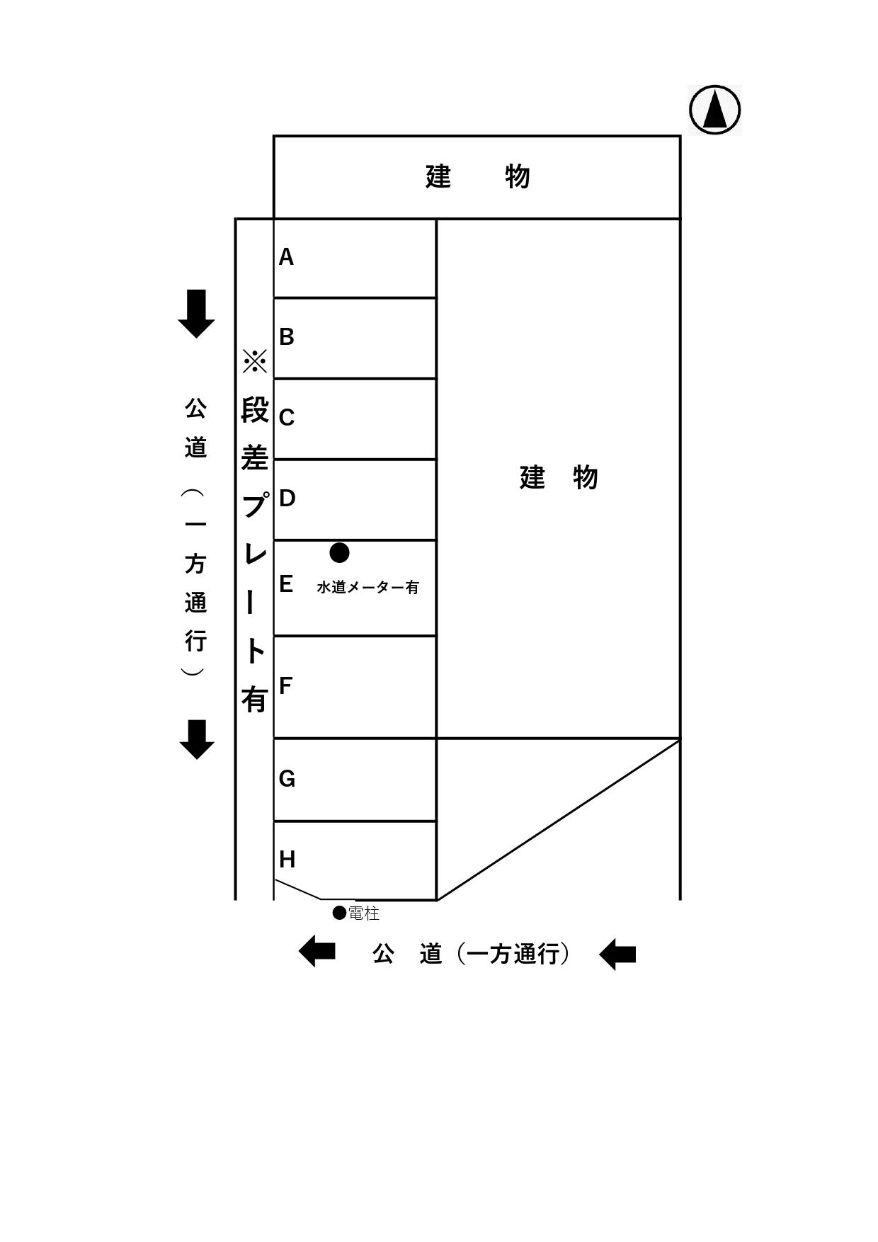 柱中根駐車場の駐車配置図