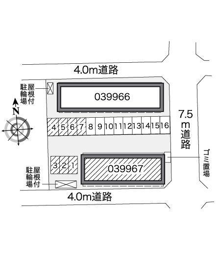 福泊Ｂ(39967)の駐車配置図