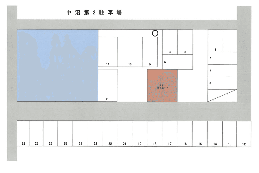 中沼第2駐車場の駐車配置図