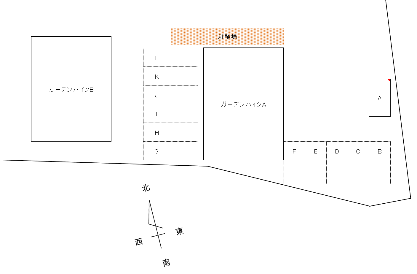 ガーデンハイツ Ａ・Ｂ棟の駐車配置図