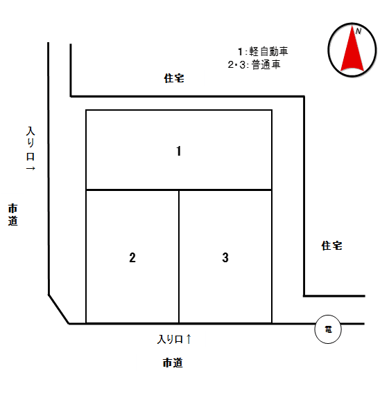 細田第39モータープールの駐車配置図