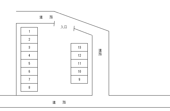 新逆井駐車場の駐車配置図