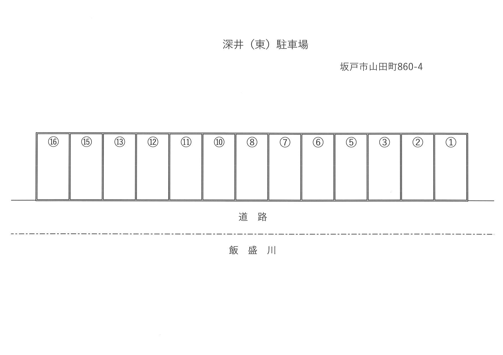 深井（東）駐車場の駐車配置図