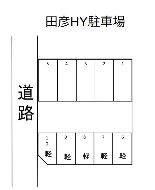 田彦HY駐車場の駐車配置図