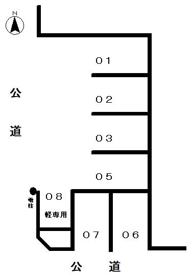 都築貸駐車場の駐車配置図