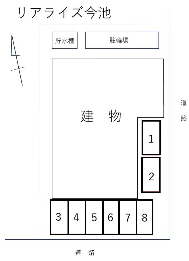 リアライズ今池の駐車配置図