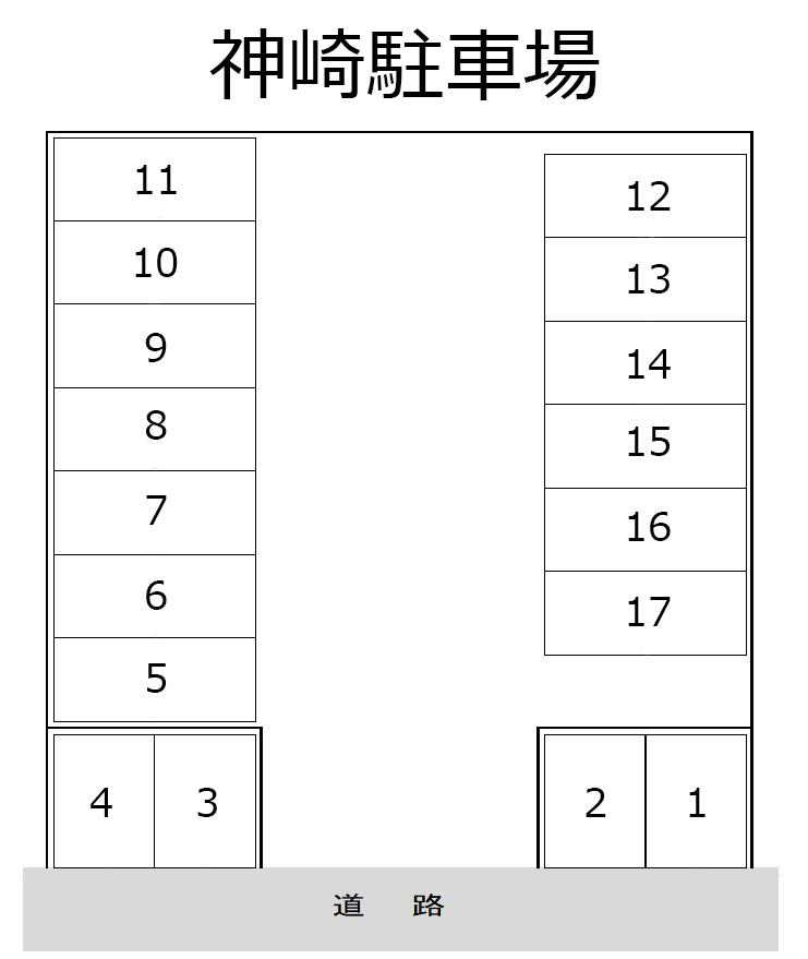 神崎駐車場の駐車配置図
